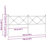  Metalno zamjensko uzglavlje crno 193 cm | shoptok.hr