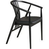 House Nordic Črn jedilni stol z nasloni za roke iz masivne bukve Agustin – | Shoptok.si