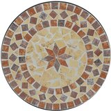 Bistro mizica z mozaikom terakota in bela Ø50x70 cm keramika | Shoptok.si