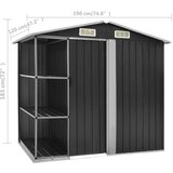 vidaXL Vrtna kućica sa stalkom antracit 205 x 130 x 183 cm željezna | shoptok.hr