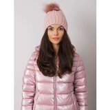 Fashion Hunters Light pink insulated hat with patches | Shoptok.si