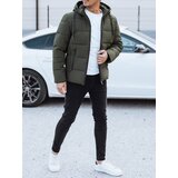 DStreet Kurtka męska zimowa pikowana z kapturem zielona | Shoptok.si