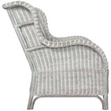 vidaXL Sofa s jastukom siva od prirodnog ratana i platna | shoptok.hr