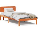  Tamnosmeđi krevet s uzglavljem 80x200 cm Čvrsta borovina | shoptok.hr
