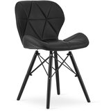 Brandless Stol LAGO ekokoža - črna / noge črne x 1, (22030867) | Shoptok.si