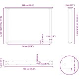  Noge za blagovaonski stol U-oblik 2 kom Crne 100 x (72-73) cm Čelik | shoptok.hr