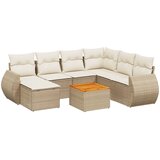 Maison Chic Seti vrtnega pohištva - Vrtna garnitura - Vrtni pohištvo set 8-delna z blazinami bež poli ratan, (21801011) | Shoptok.si