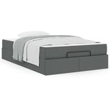  Konstrukcija postelje z vzmetnico Temno siva 120 x 190 cm blago | Shoptok.si