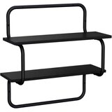  Zidna polica s 2 razine Crni hrast 80 x 24 5 x 61 cm - Crni hrast 80 cm 2 razine | shoptok.hr
