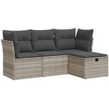 Maison Chic Seti vrtnega pohištva - Vrtna garnitura - Vrtni pohištvo set 4-delna z blazinami siv poli ratan, (21821266) | Shoptok.si