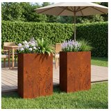 vidaXL Vrtna saksija 2 kom. Rđa 50 x 30 x 75 cm Otporni čelik - Otporni čelik 50 x 30 x 75 cm 2 | shoptok.hr