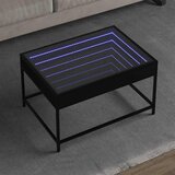 Stolić za kavu s beskonačnim LED svjetlima crni 70 x 50 x 41 cm | Eponuda.com