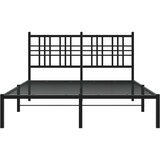Metalni okvir za krevet s uzglavljem crni 135x190 cm | shoptok.hr