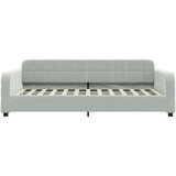 vidaXL Izvlečna dnevna postelja svetlo siva 90x200 cm žamet | Shoptok.si