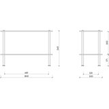 noo.ma Plavi regal u dekoru hrasta 80x54,5x35 cm Teidi – | shoptok.hr