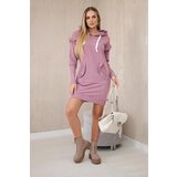 Kesi Dress with decorative ruffles and hood navy pink | Eponuda.ba