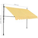  Tenda na ručno uvlačenje LED 250 cm bijelo-narančasta | shoptok.hr