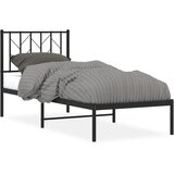  Metalni okvir za krevet s uzglavljem crni 75x190 cm | Eponuda.com
