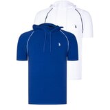 Dewberry DUAL SET T8570 HOODED MEN'S T-SHIRT-WHITE-SAKS Cene