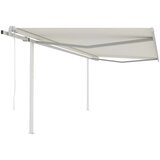 vidaXL Automatska tenda na uvlačenje sa stupovima 4 5 x 3 5 m krem Cijene