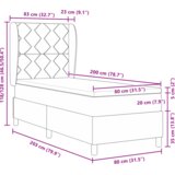 vidaXL Postelja s pod Balkonom in Vzmetnico Svetlo Siva 80x200 cm Žamet | Shoptok.si