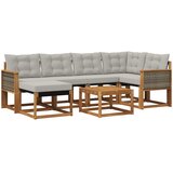  Set vanjskih sofa 7 kom. Prirodna i svjetlosiva | shoptok.hr