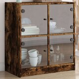 vidaXL Bočni ormarić sa staklenim vratima boja hrasta 68x37x75 5 cm | shoptok.hr