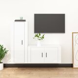  2-dijelni set TV ormarića sjajni bijeli drveni | shoptok.hr