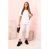 Kesi Włoski Women's butter set with short sleeves and pants ecru Cijene