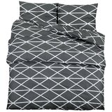  Set posteljine za poplun sivi 200x220 cm pamučni | Shoptok.si