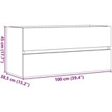 vidaXL Ormarić za umivaonik siva boja betona 100 x 38,5 x 45 cm drveni | shoptok.hr
