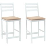  Trpezarijske stolice 2 kom. Čvrsto drvo od gume Bijelo Bijela 40 x 47,5 x 99,5 cm | shoptok.hr