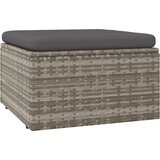  Vrtni tabure s jastukom sivi 55 x 55 x 30 cm od poliratana | shoptok.hr