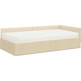  Kotni okvir postelje z matrico Drugo 2 pcs krema blago, (5000123646) | Shoptok.si