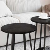 Set pomoćnih stolića s policom 2 pcs Crni hrast | Eponuda.com
