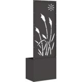 vidaXL Vrtno korito z dekorativno ploščo Črna 50 x 140 cm Mnogi jeklo | Shoptok.si