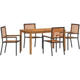vidaXL Komplet za jedilnico v vrtu 5 pcs Črna Masiven les akacije, (5000305680) | Shoptok.si