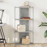 vidaXL Knjižna omara 3-nadstropna beton. siva 60x30x120 cm inž. les | Shoptok.si