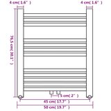  Kupaonski radijator za centralno grijanje ravni 500 x 764 mm | shoptok.hr