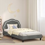  Krevet za djecu s uzglavljem Tamno siva 90 x 200 cm Baršun | shoptok.hr