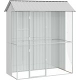  Kavez za ptice s pohranom Siva 215 x 110 x 247 cm Cinkani čelik | shoptok.hr
