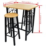  Set Barski Stol i Stolice 3 kom Drvo i Čelik | shoptok.hr