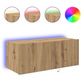 TV omara s LED lučmi artizanalni hrast 80x35x31 cm | Shoptok.si