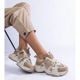 Gemre Beige sneakers with gold inserts Candra | Shoptok.si