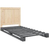  Okvir za krevet s uzglavljem sivi 100x200 cm masivna borovina | shoptok.hr