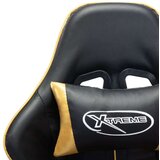 vidaXL Gaming stol z oporo za noge črno in zlato umetno usnje | Shoptok.si