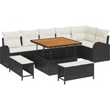  Sjedeća garnitura za vrt 9 kom. 8-Broj sjedala Crna i Krema 100 x 100 x 71 cm | shoptok.hr