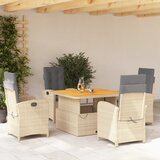  5-dijelni vrtni blagovaonski set od poliratana s jastucima bež 110 cm table length | shoptok.hr