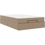 vidaXL Posteljni okvir z vzmetnico Kapučino 120 x 200 cm Umetna koža | Shoptok.si