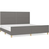  Posteljni okvir z vzglavjem temno siv 200x200 cm blago, (20736760) | Shoptok.si